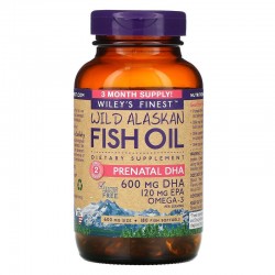 Wiley's Finest, Wild Alaskan Fish Oil, Prenatal DHA, 600 mg, 180 Fish Softgels