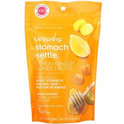 UpSpring, Stomach Settle Drops, Lemon-Ginger Honey, 28 Individually Wrapped Drops, 4.0 oz (112 g)